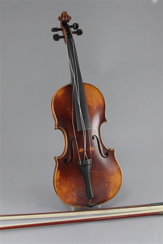 A Sebastian Kloz of Mittenwald violin, 23in.